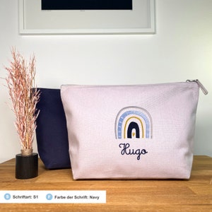 Personalized diaper bag embroidered with name Rainbow / Girls & Boys Grau / Blau