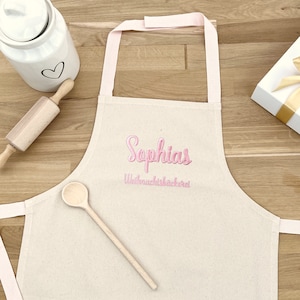 Christmas gift CHILDREN'S APRON personalized natural/pink