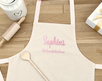 Christmas gift CHILDREN'S APRON personalized natural/pink