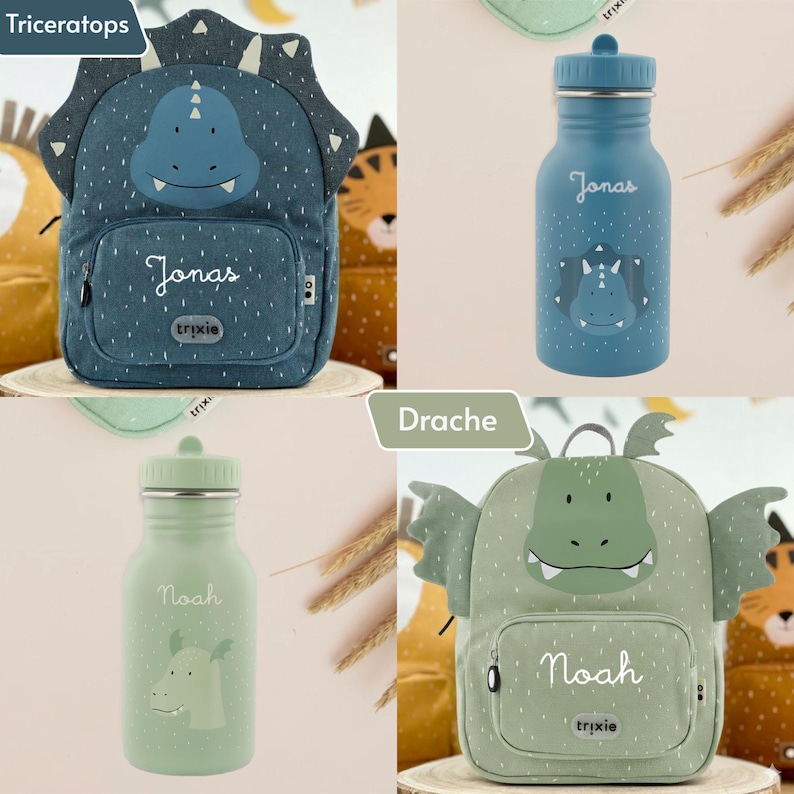 Personalized children's backpack with name, as a set with water bottle / kindergarten backpack / Trixie backpack for children / children's gift image 6