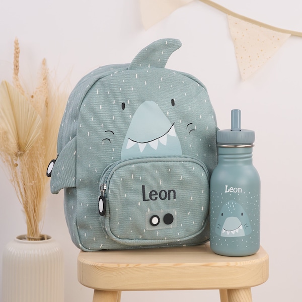 Kinderrucksack SMALL personalisiert mit Namen bestickt als Set mit Trinkflasche SMALL | Trixie Rucksack | Trixie Trinkflasche | Kindergarten