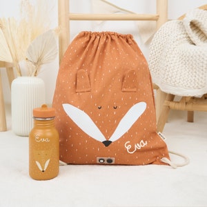 KINDERTURNBEUTEL MIT NAMEN personalisiert / Turnbeutel / Turntasche / Trixie Turnbeutel für Kinder Hase / Polarbär / Fuchs / Affe