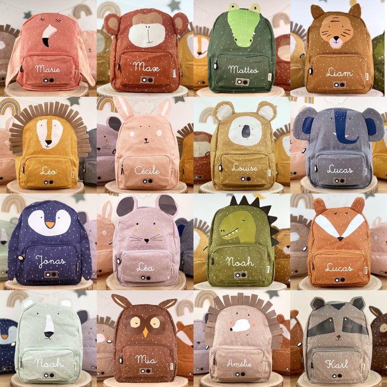 MOCHILA INFANTIL CON NOMBRE personalizada en set con biberón / mochila guardería / mochila Trixie para niños / regalo niños imagen 1