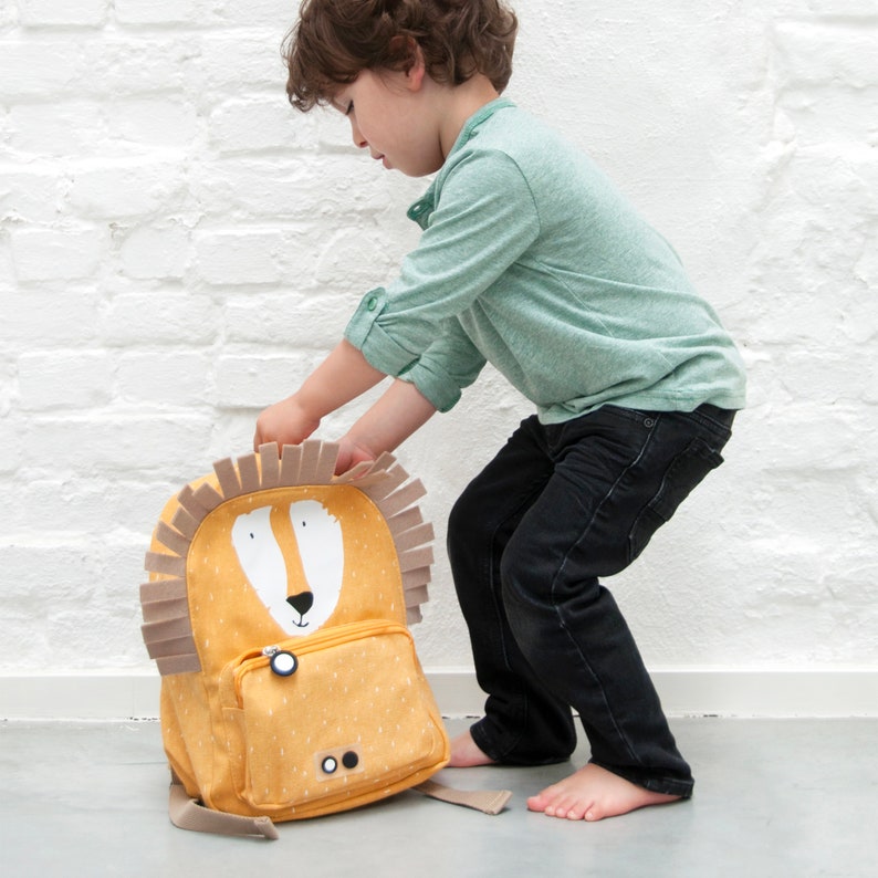 CHILDREN'S BACKPACK PERSONALIZED WITH NAME / Kindergarten backpack / Kita backpack / Trixie backpack for children / Mouse / Rabbit / Lion / Elephant Löwe ohne Name