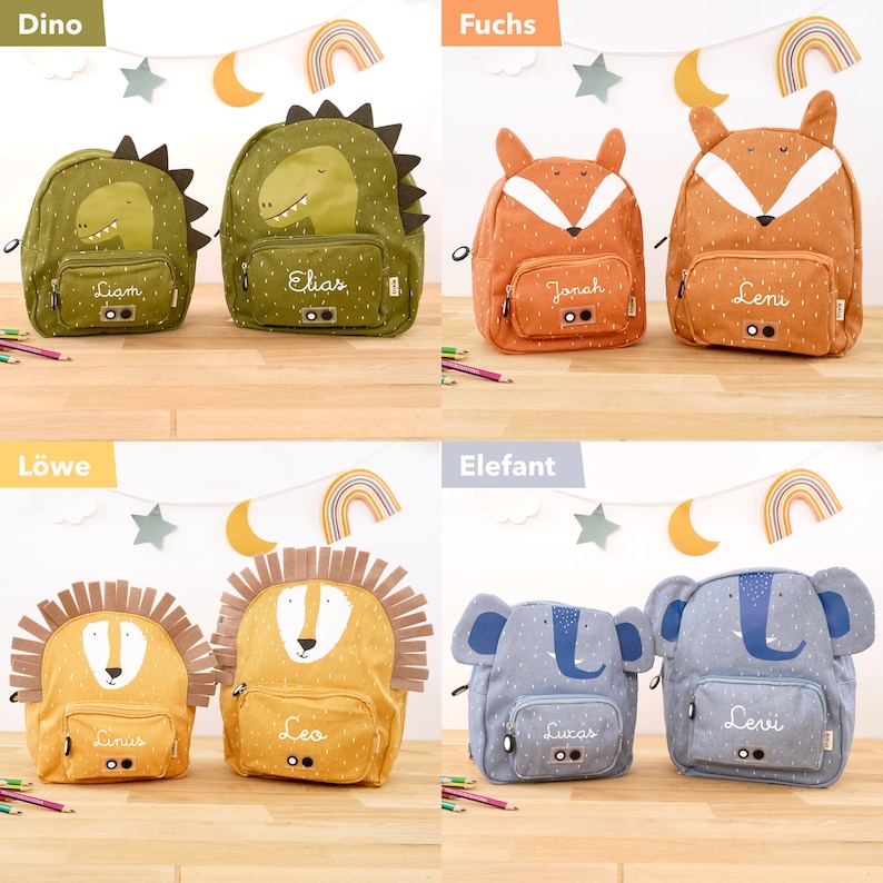 Trixie Kinderrucksack mit Namen personalisiert / Small/Big / 20 Tolle Tiermotive / Kindergeschenk zdjęcie 5