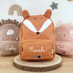 CHILDREN&#39;S BACKPACK WITH NAME personalized / Kindergarten backpack / Daycare backpack / Trixie backpack for children / Fox, rabbit, lion, penguin