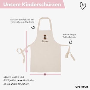 Kinderschürze / Kochschürze / Backschürze mit Namen und Motiv personalisiert für Junge und Mädchen / Fair Trade Baumwolle / bestickt zdjęcie 10