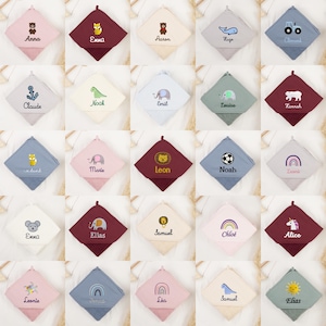 Baby hooded towel personalized with name / bath towel child / Christmas / baptism / birth gift / 75x75 / 100x100 / girl/boy