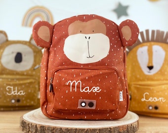 CHILDREN'S BACKPACK PERSONALIZED WITH NAME / Kindergarten Backpack / Kita Backpack / Trixie Backpack for Children / Monkey, Rabbit, Lion, Fox