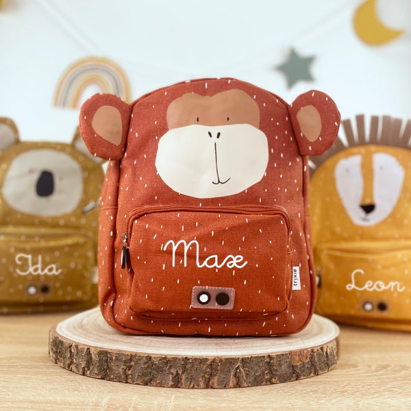 SAC À DOS POUR ENFANTS PERSONNALISÉ AVEC NOM / Sac à dos pour jardin d’enfants / Sac à dos Kita / Sac à dos Trixie pour enfants / Singe, Lapin, Lion, Renard