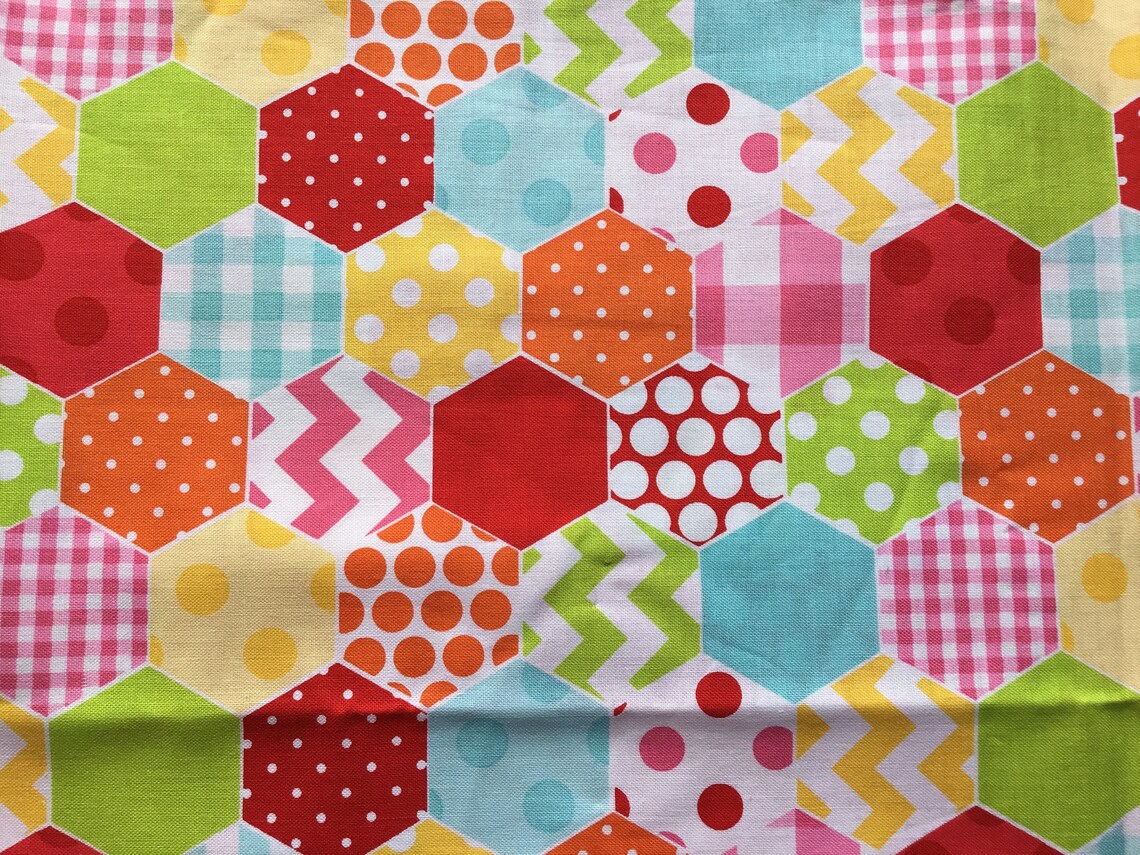 Riley Blake Hexagon 100 Cotton Designer Fabric Fabric Etsy