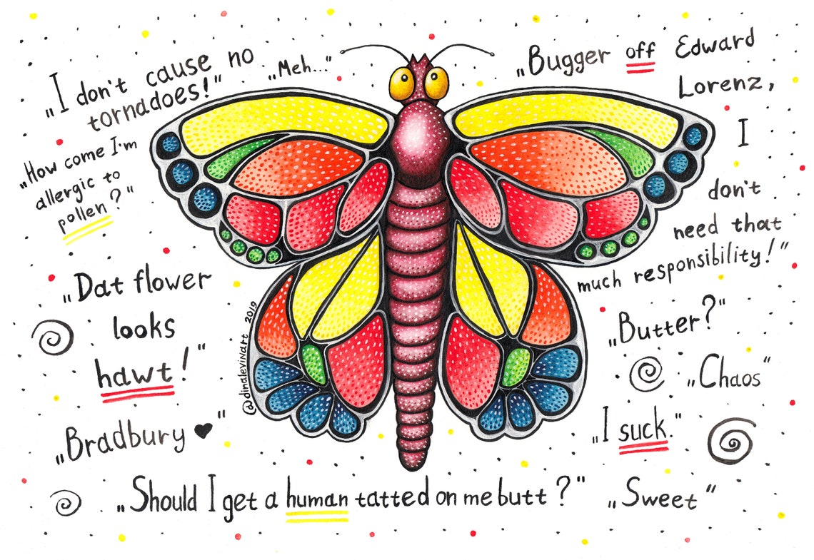 Butterfly Effect Chaos Theory Butterfly Painting Etsy