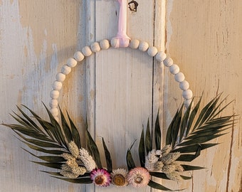 Flower Wooden Bead Wreath