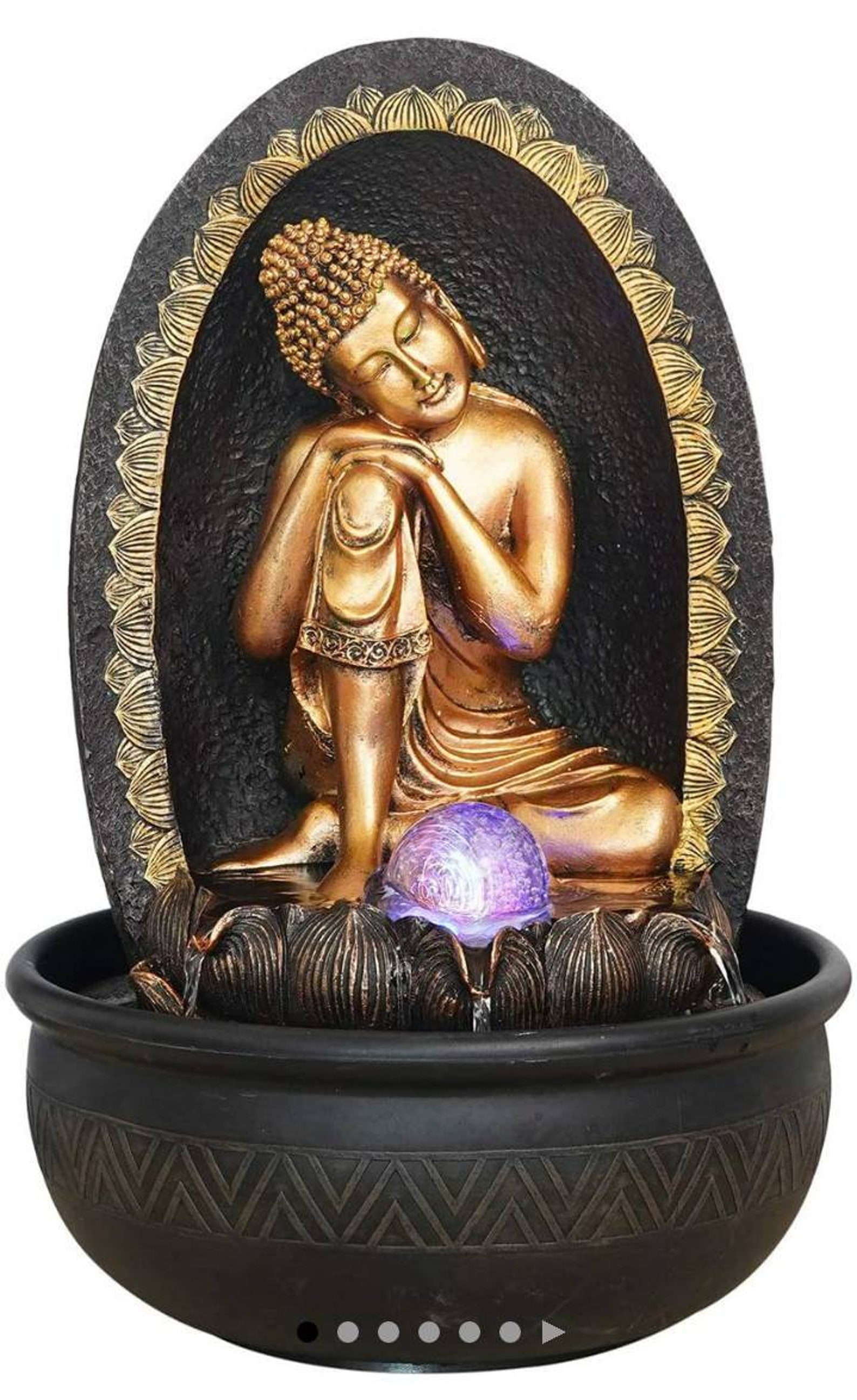 Buddha Polyresin Indoor Outdoor Water Fountain with Led Lights Etsy