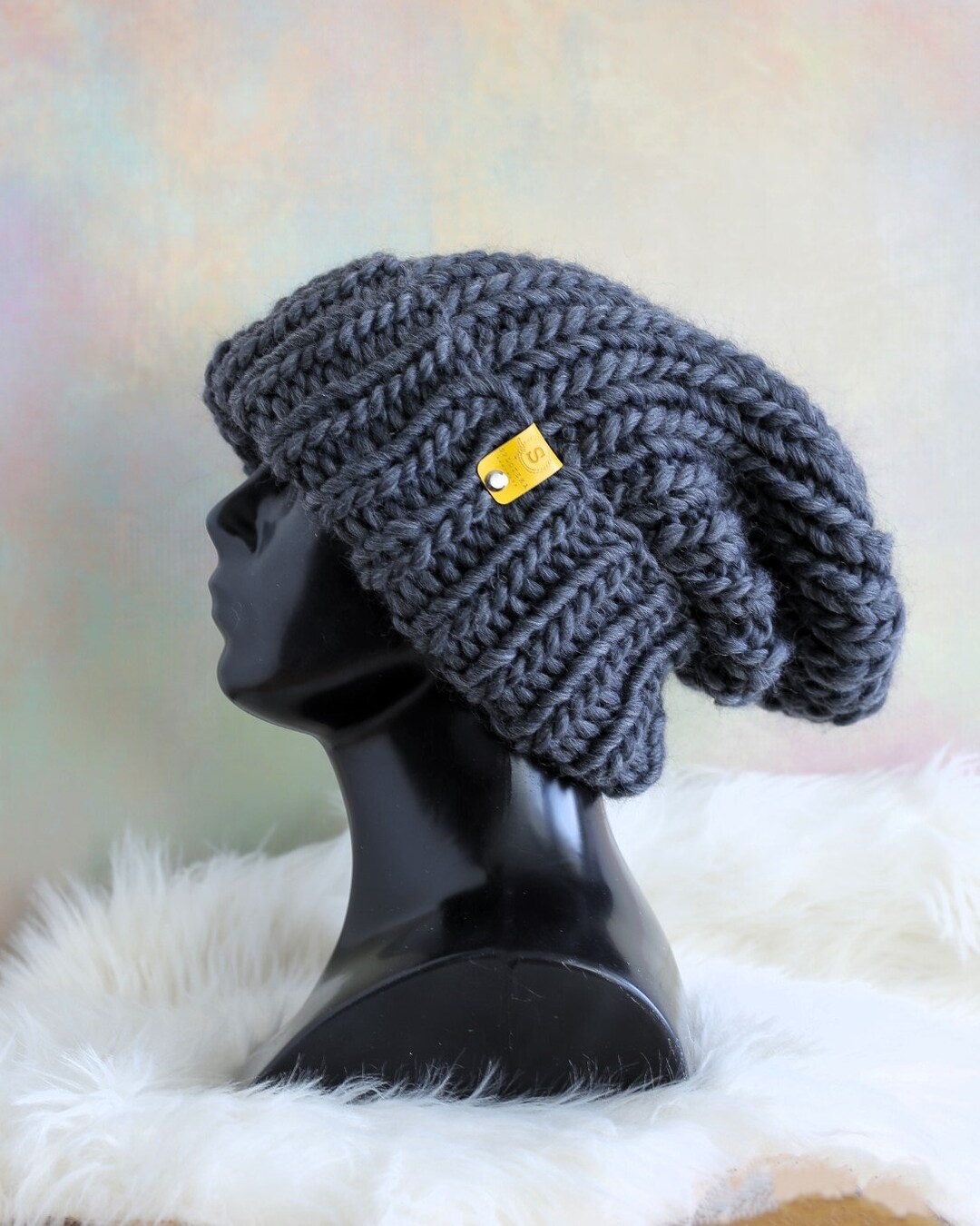 帽子 SUPERSIZED CHUNKY EARS BEANIE Charles Jeffrey LOVERBOY: Gray Supersized Chunky Ears Beanie