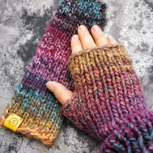 Hand knit hand warmers Warm mittens, Fingerless gloves, womens gloves, Wool mittens mittens gloves women by SPLOTEKA, MAXCOLOR image 4