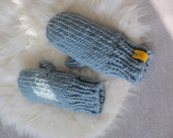 Wool gloves, Blue gloves, Hand warmers, Mittens gloves women, Winter gloves, Knit mittens, Thick wool warm gloves SPLOTEKA, WOOLY