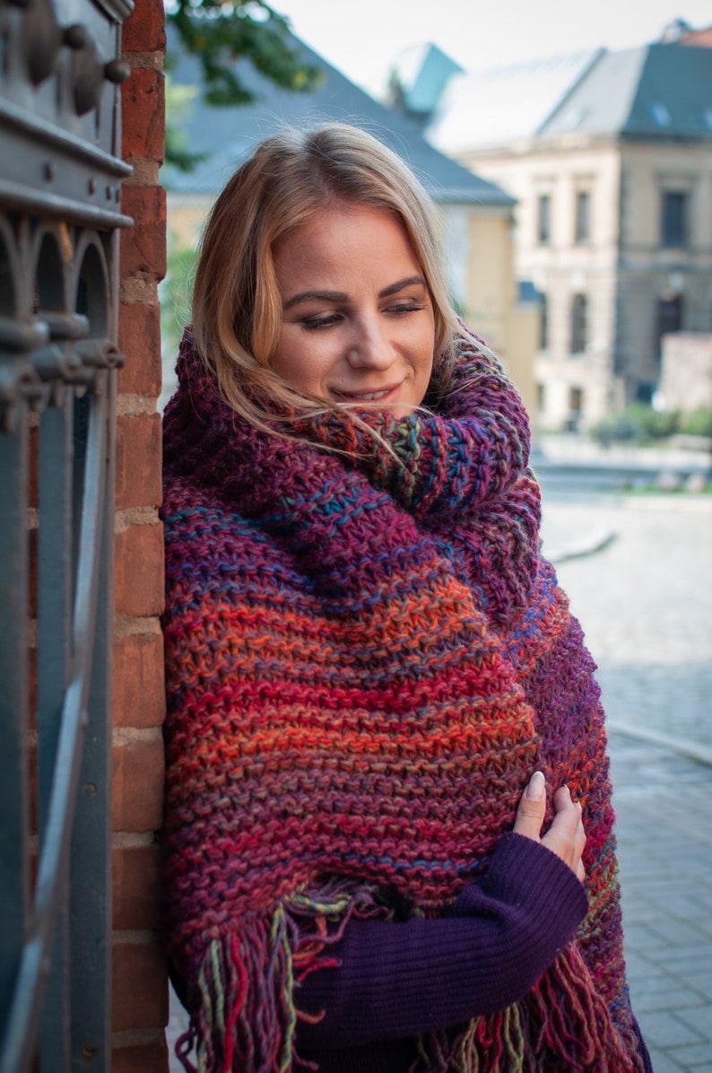 Hat Scarf Set Winter Scarf Blanket Scarf Christmas Gift Etsy