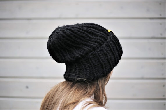 Super Big Head Beanie, Chunky Knit Hat, Slouchy Beanie, Oversized