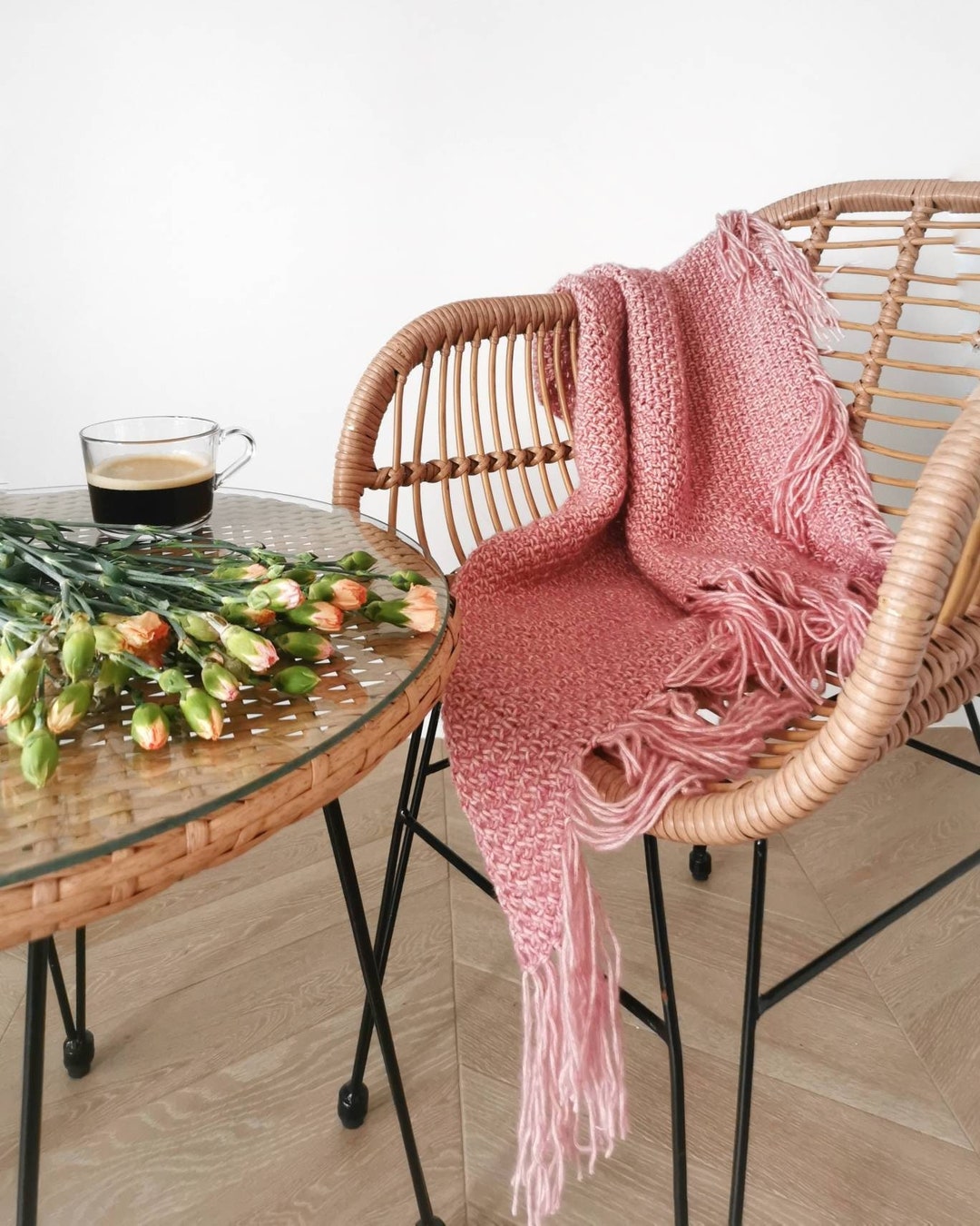 cotton knit shawl