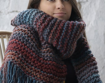 Oversized knit scarf, Long and large for Winter SPLOTEKA, MAXCOLOR collection