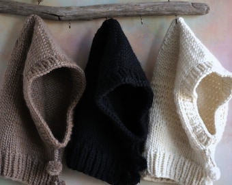 Balaclava knit hood, Balaclava hat, Knit balaclava, Wool balaclava, Women knit hat, Winter hat, Wool hat, Chunky knit hat SPLOTEKA