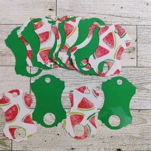 Watermelon FLOSS TAGS, floss drops, laminated, reusable set