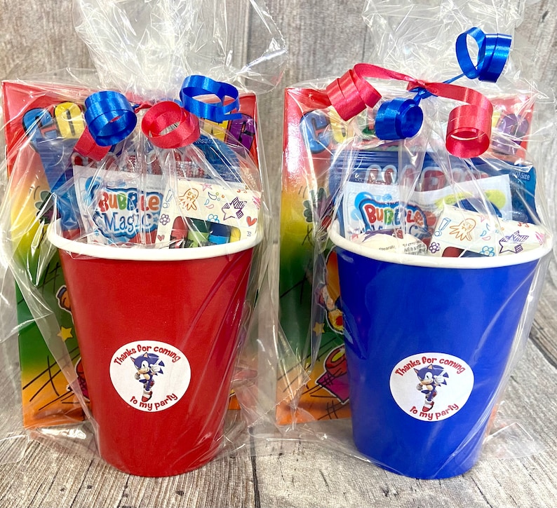 Sonic Prefilled Childrens Party Cups Readymade Childrens Etsy UK