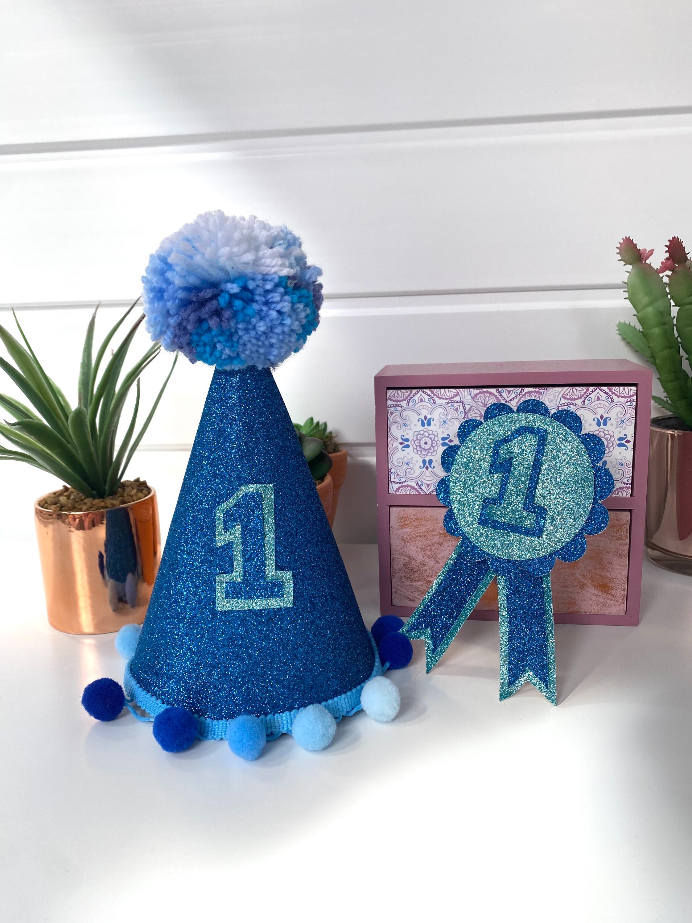 Dog 1st birthday hat and matching birthday badge / dog party Etsy