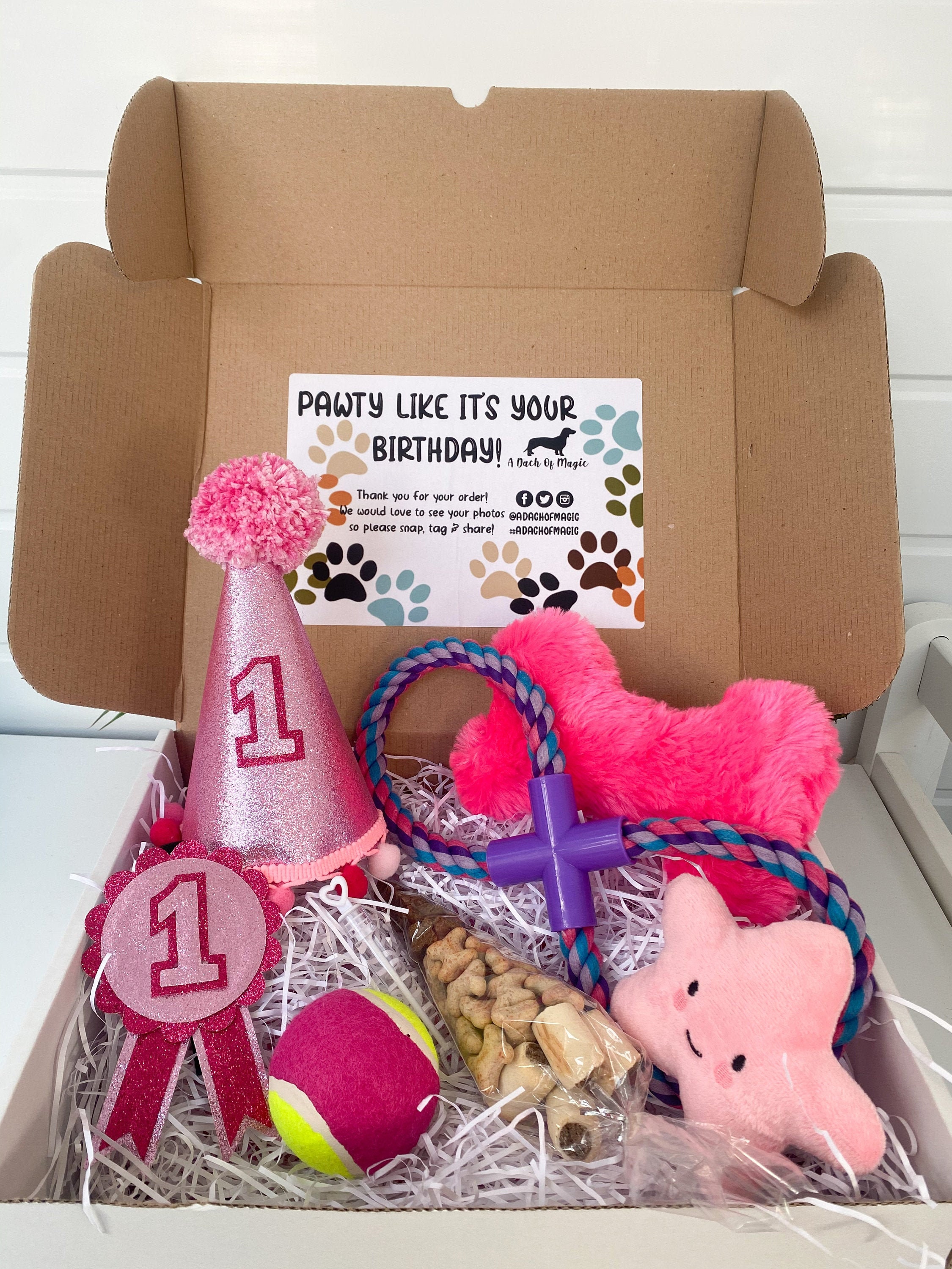 Dog Birthday Box Hamper / Dog treats / dog celebration box / Etsy