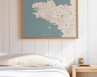 Brittany poster - decorative map