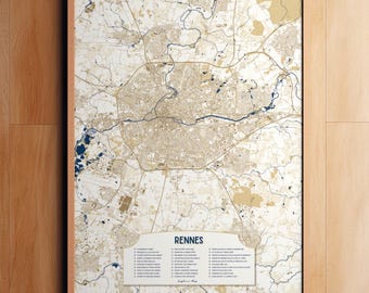 Rennes-Poster – Karte von Rennes