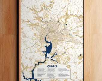 Quimper Poster - Quimper Map