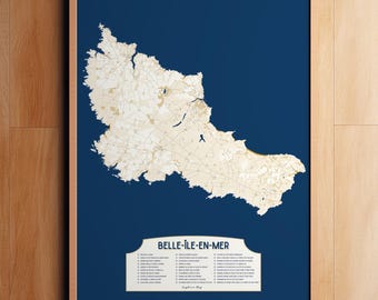 Affiche Belle-île-en-mer - Carte de Belle-île-en-mer
