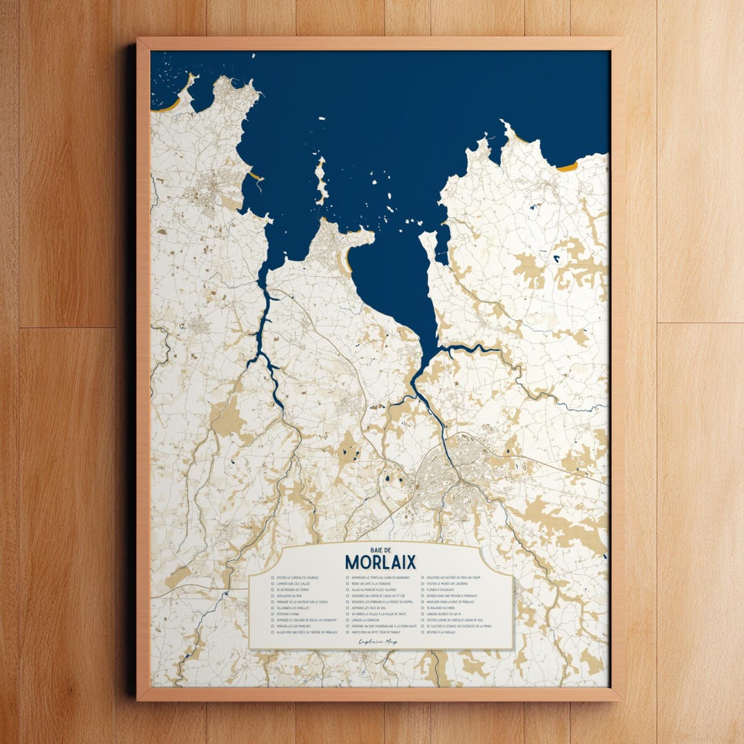 Morlaix Poster Map of Morlaix Bay - Etsy