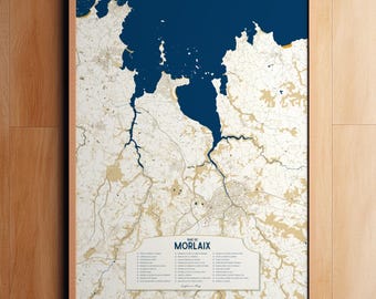 Morlaix Poster - Map of Morlaix Bay