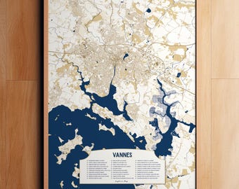 Vannes poster - Map of Vannes