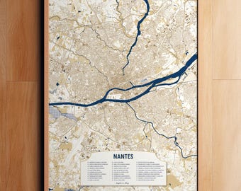 Nantes Poster - Map of Nantes