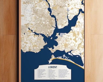Lorient Poster - Map of Lorient harbor