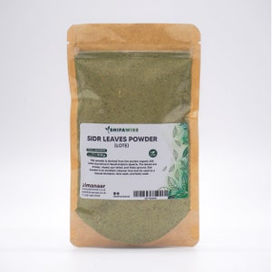 100% Natürliches Sidr Blätter Pulver (Lote Pulver) Qasil Pulver Jujube 100g | Ruqyah Jin Sihr, Haut & Haar