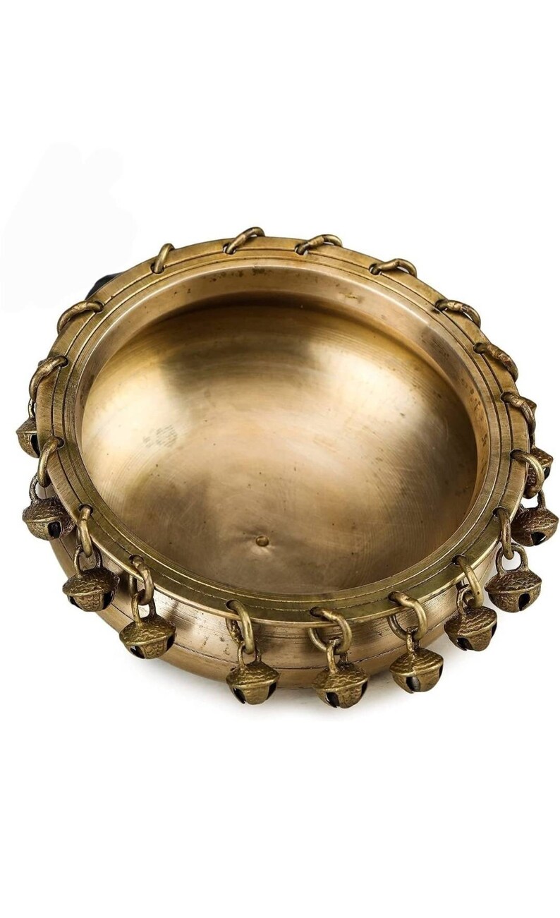 Brass Urli Ethnic Traditional Bowl with Bells for Home Decor