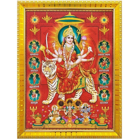 Koshtak Durga Maa/ambe/sherawali/nav Durga Maa / 9 Form on - Etsy