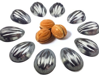 Sweet Russian Oreshki Pastry Cookie Nutlets Sets 10- 50 pcs Metal Molds