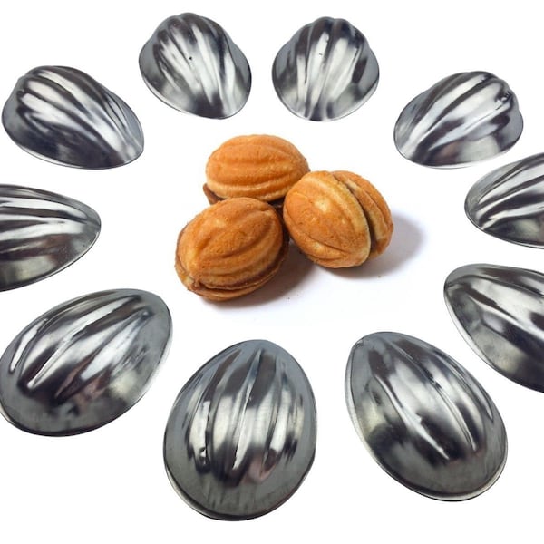 Sweet Russian Oreshki Pastry Cookie Nutlets Sets 10- 50 pcs Metal Molds