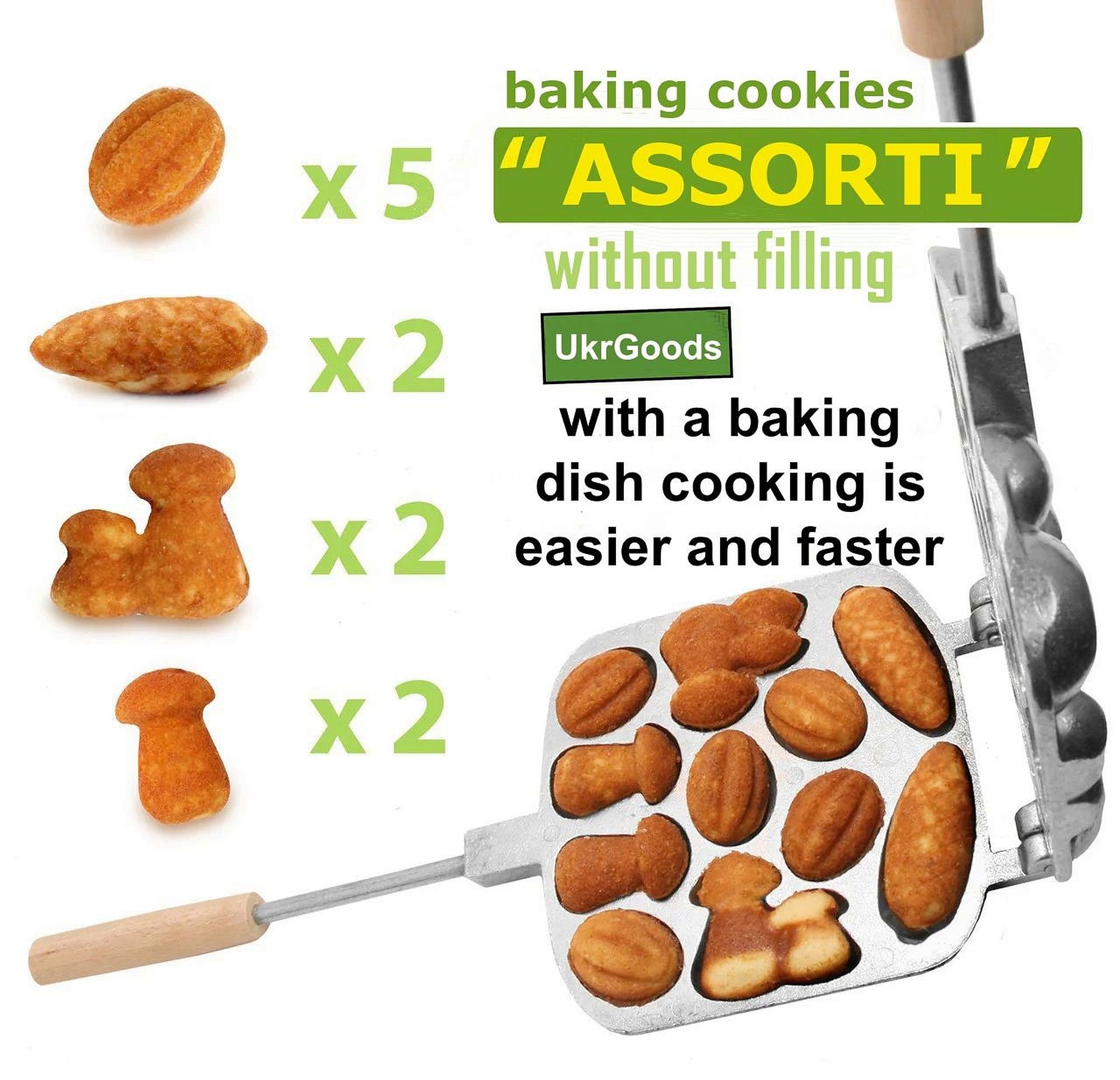 Stampo per Biscotti Alle Noci Oreshek Maker, 9 Stampi