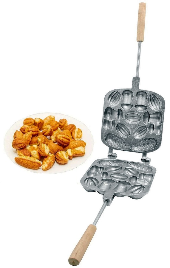 Electric Walnut Cookie Maker (Oreshnitsa) - 12 Hole, Non-Stick, Double-Sided Heating, 750W