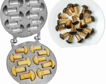 Cookie Mushroom Sweet Pastry Maker Russian Baker Mushrooms Cookies Form Iron Pan