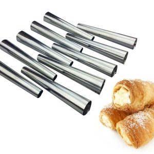 Gefüllte Dessert Gebäcktüte Kegel Metallformen Set Tubes Cannoli Rurki Sahne Hörner