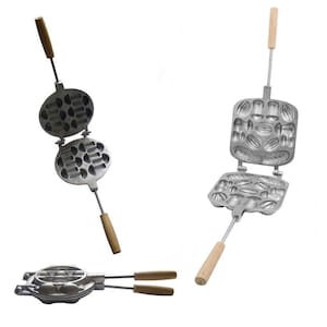 Two Metal Mold 11 Assorti + 10 Cookie Mushroom Sweet Pastry Form Mold Maker Russian Oreshki Nuts Oreshnica Walnut Nutlets Oreshnitsa