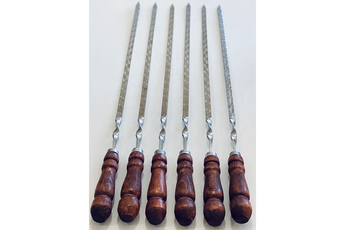Spiedini In Metallo Per Shashlik E Kebab, Lunghezza 48,3 Cm, Spiedini Spiedini In Metallo Per Shashlik E Kebab, Lunghezza 48,3 Cm, Spiedini